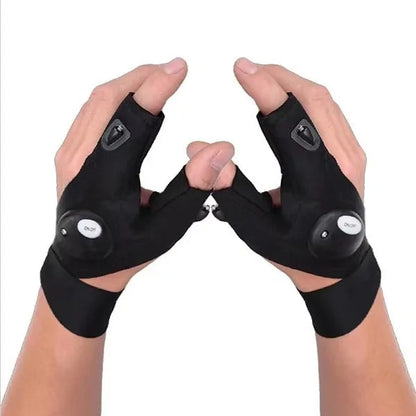 LED Flashlight Fishing Gloves