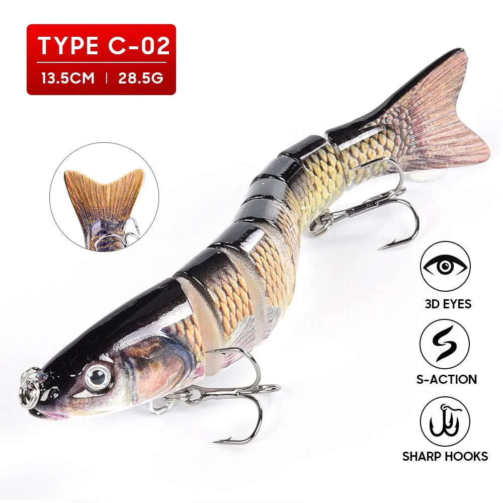 8-Segment Multi-Jointed Swimbait Fishing Lure