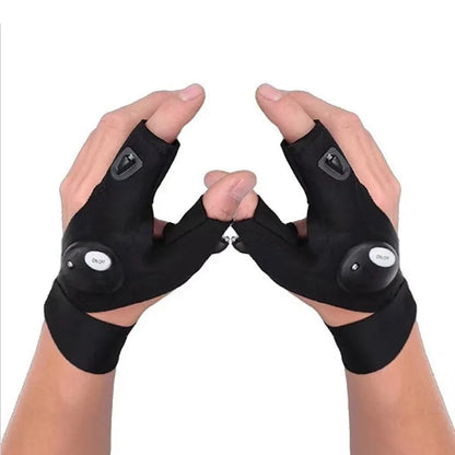 LED Flashlight Fishing Gloves