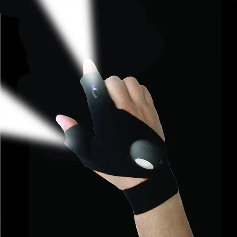 LED Flashlight Fishing Gloves