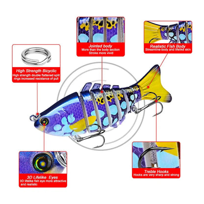 Artificial Minnow Multi-section Wobbler Fishing Lure