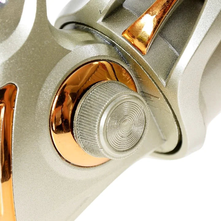 5.5:1 Ratio White&Gold Spinning Reel