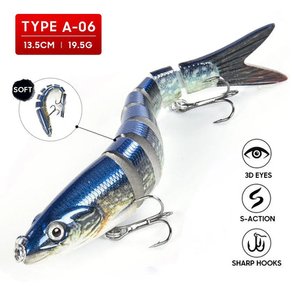 8-Segment Multi-Jointed Swimbait Fishing Lure