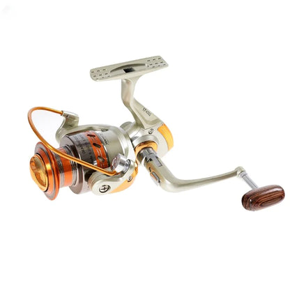 5.5:1 Ratio White&Gold Spinning Reel