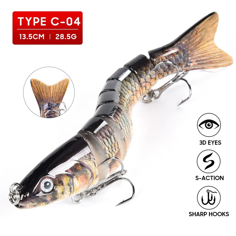 8-Segment Multi-Jointed Swimbait Fishing Lure