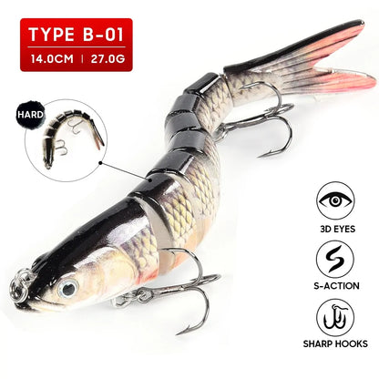 8-Segment Multi-Jointed Swimbait Fishing Lure